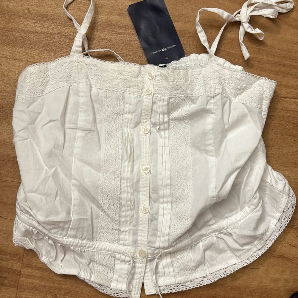 Brandy Melville lace tie tank top